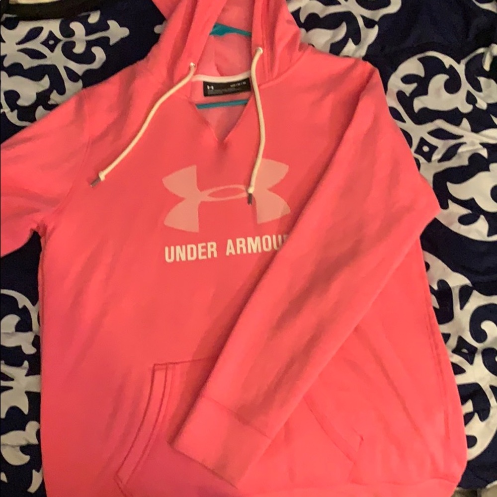 Pink women’s  medium under armour hoodie